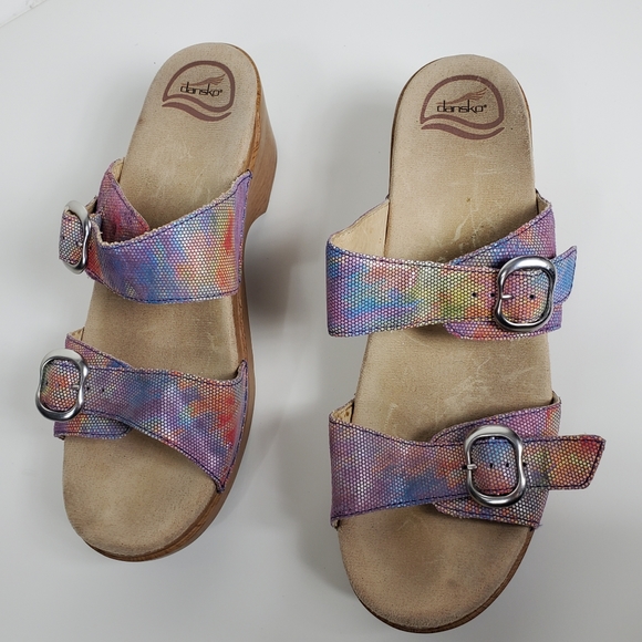 Dansko 2 strap slipon slides with a 2.5" heel danso size 42 us 11.5/12 - Picture 10 of 13